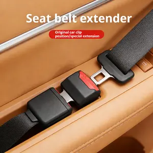 Universal Car Seat Belt Extender Alloy Buckle Adapter for Rear Seat Safety Belt Extension Compatible with Most Vehicle Models