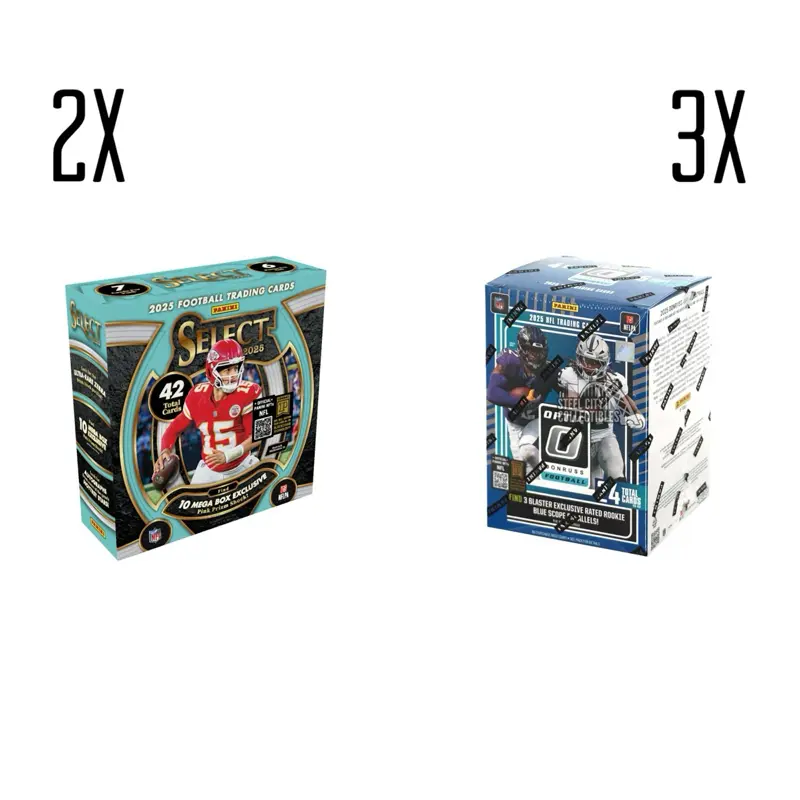 Break #373 2025 Select Football Mega x2 + 2025 Donruss Optic Football Blaster x3 | Pick Your Team (PYT) Break