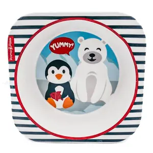 Primo Passi - Bamboo Fiber Kids Square Bowl, Winter Friends Tableware