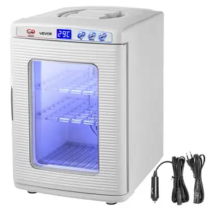VEVOR Reptile Incubator, 25L Scientific Lab Incubator, Cooling and Heating 5 ° C to 42 ° C Automatic Incubator, 12V/110V White Reptile Egg Breeding Hatchery Work for Thermostats Snakes and Turtles, Egg Hatching, Built-In Handle