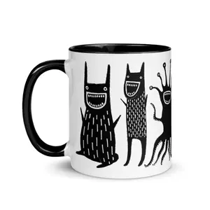 11oz 15oz COFFEE MUG Monster Funny Mugs Christmas Gift Folk Art Housewarming Gothic Cute Birthday Gift Funny Weird Quirky Whimsical Ceramic Goth