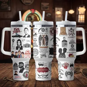 Supernatural Tumbler Cup 40oz With Lid+Straw