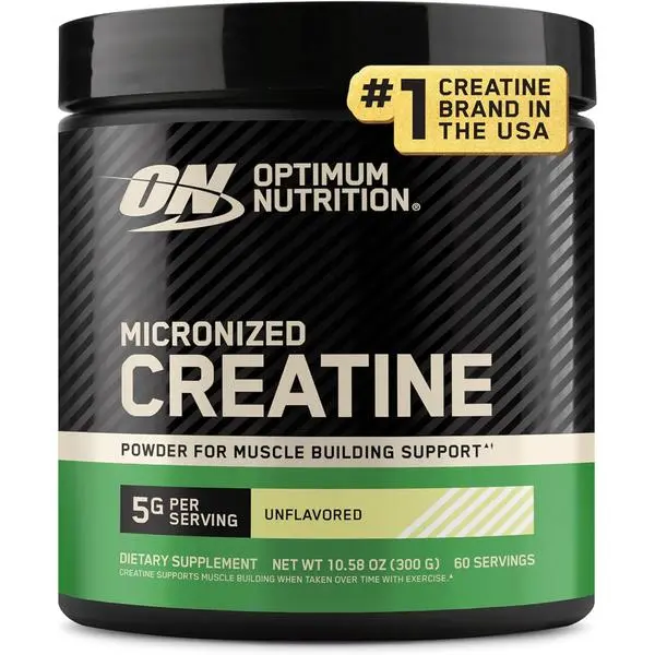Optimum Nutrition Micronized Creatine Monohydrate Powder - Edible Dietary Supplement for Fitness, Healthcare, Muscle Strength & Recovery, Banned Substance Tested, Unflavored, 5g per Serving, 60 Servings, Strength Boost