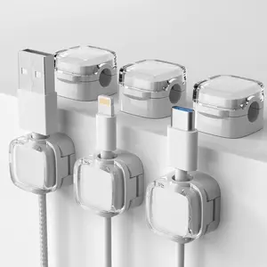 6-Piece Magnetic Cable Clips, Strong Adhesive Wire Organizers for Nightstands, Desks, Kitchens, Cars, Offices, Multiple Colors Available