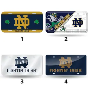 Printed Notre Dame Fighting Irish License Plate Auto Car Tag Car Accessory Vehicle Decor
