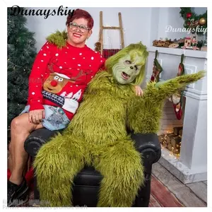Halloween 2024 New Christmas Roleplay Costume Furry Santa Suit Christmas Green Costume Set Christmas Cosplay Santa Outfit
