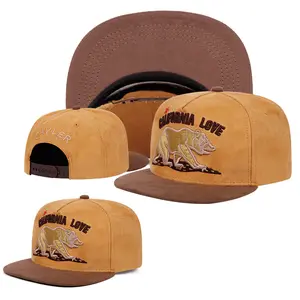California Bear Embroidery Fashion Casual Hat Men's Stylish Unisex Baseball Cap Adjustable Flat Brim Hip Hop Hat Women Satin Weaving Neutral Adult