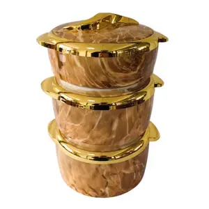 3Pcs Set Insulated Hot Pot Abs Plastic Shell Food Warmer 1.5L 2L 2.5LCasseroles (Set of 3)