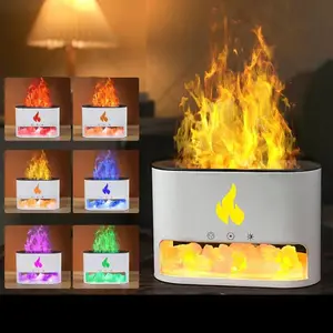 2-in-1 Air Purifier & Humidifiers for Home&Office, Mother's Day Gift, Essential Oil Aroma Diffuser With Night light Flame Salt Lamp, Home Decor, For Smoke & Pets, Electric
