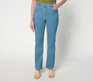 Susan Graver Regular Stretch Denim Boot Cut Full Length Jean