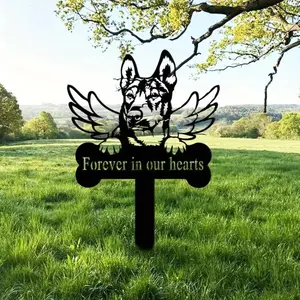 Iron Dog Grave Marker, Elegant Memorial Stake for Pet Loss, Heartfelt Grave Decoration, Garden & Patio Decoration Supplies