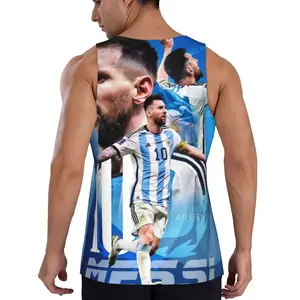 Lionel Messi Argentina World Cup Champion Aesthetic Tank Top Celebrating Casual Sleeveless Shirt Summer leisure breathable sports