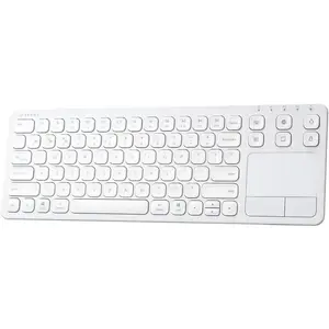 Multi-Device Bluetooth Keyboard With Touchpad, Rechargeable Keypad With Trackpad For Laptop, Desktop Computer, PC, iPad, iPhone, Tablet-Compatible With MacBook, Windows, Android, iOS, White