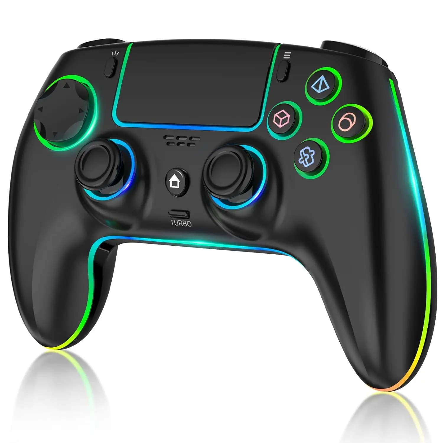 YUYIU Wireless Gaming Controller - Wireless Controllers for PS5, PS5 Pro & PC with Hall Effect Anti-Drift Joysticks, 2 Programmable Back Buttons, Linear Triggers, 6-Axis Gyro, RGB Lighting, Touchpad, Dual Vibration, Turbo Function, 3.5mm Audio Jack
