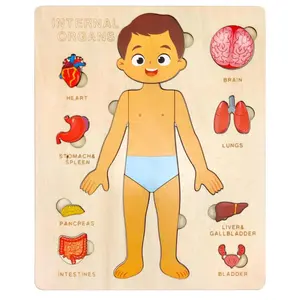 Wooden Body Puzzle for Kids Ages 3-6, Montessori Anatomy Educational Toy, Fun Learning and Play for Toddlers, Montessori Puzzles Gift