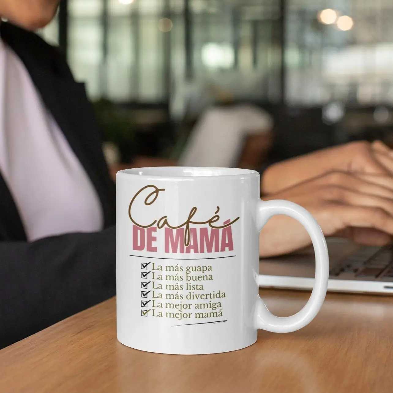 Personalized Mom Ceramic Mug - Glossy Finish 11oz/15oz Custom Name Cup for Best Mom Ever Heartwarming Gift for Mother's Day - Drinkware Drinkware Glossy Tumbler Tumbler