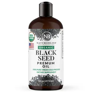 NaturoBliss Organic Black Seed Oil 16oz | Cold Pressed Nigella Sativa | Vegan, Non-GMO | Amber Glass Bottle | Natural Support for Hair, Skin, Digestion | Made in USA