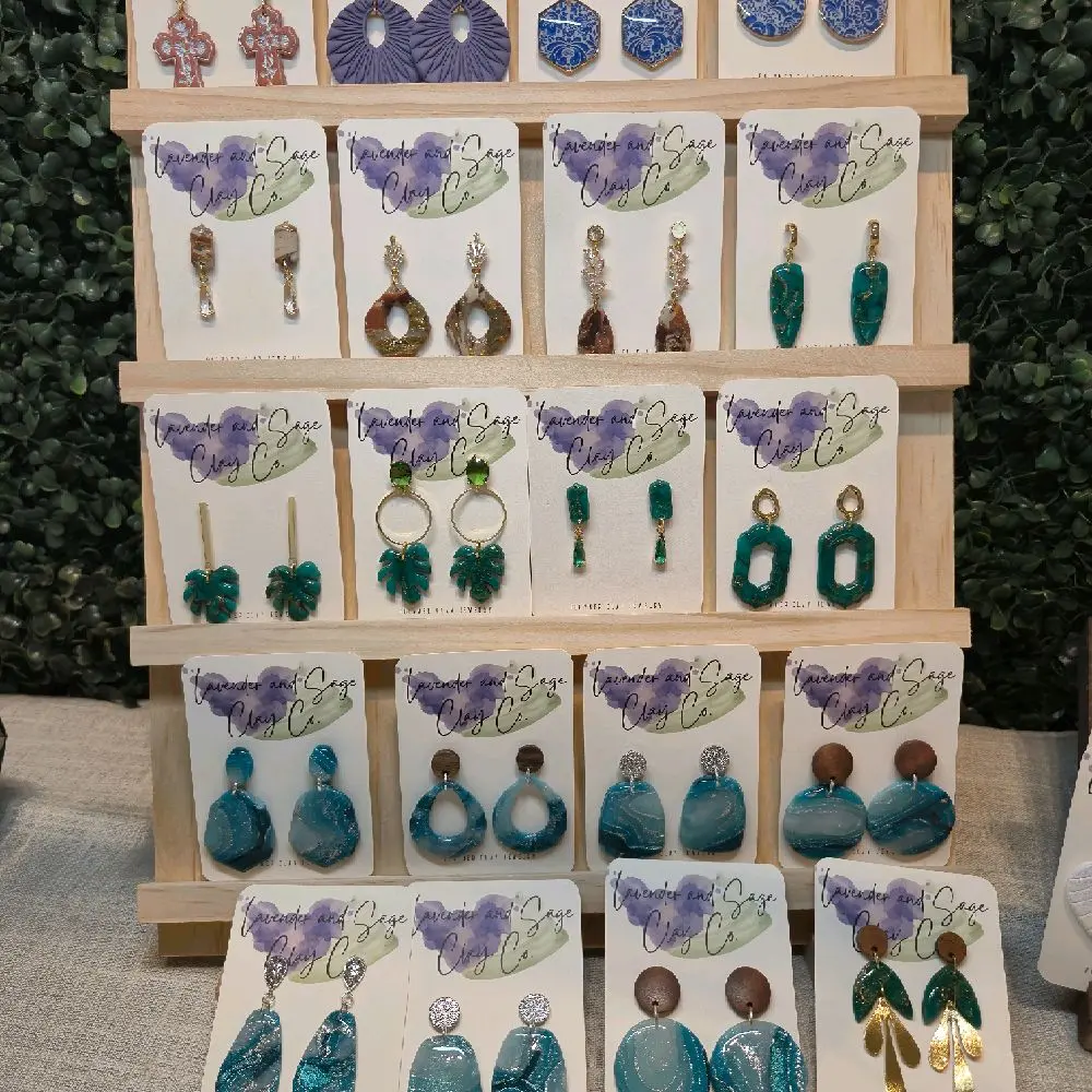 HIGH DETAIL MEDIUM PIECES. Lavender and Sage Clay Co. Handcrafted Polymer Clay Earrings-  High detail pieces.