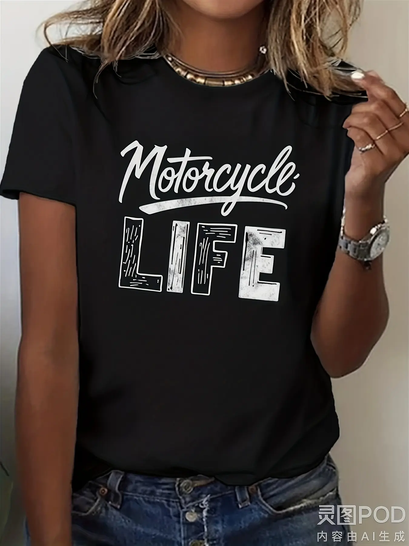 Unisex Black Motorcycle Life Graphic T-Shirt - Bold Motorcycle Design, Lightweight Breathable 220gsm Heavyweight Pure Crew Neck Tee for Men & Women, Retro Vintage Motorcycle Rider Apparel with Motorcycle Enthusiast Community