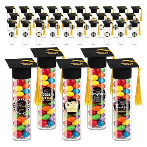 2026 Graduation Candy Boxes – 30PCS Clear Candy Tubes with Tassels & Stickers