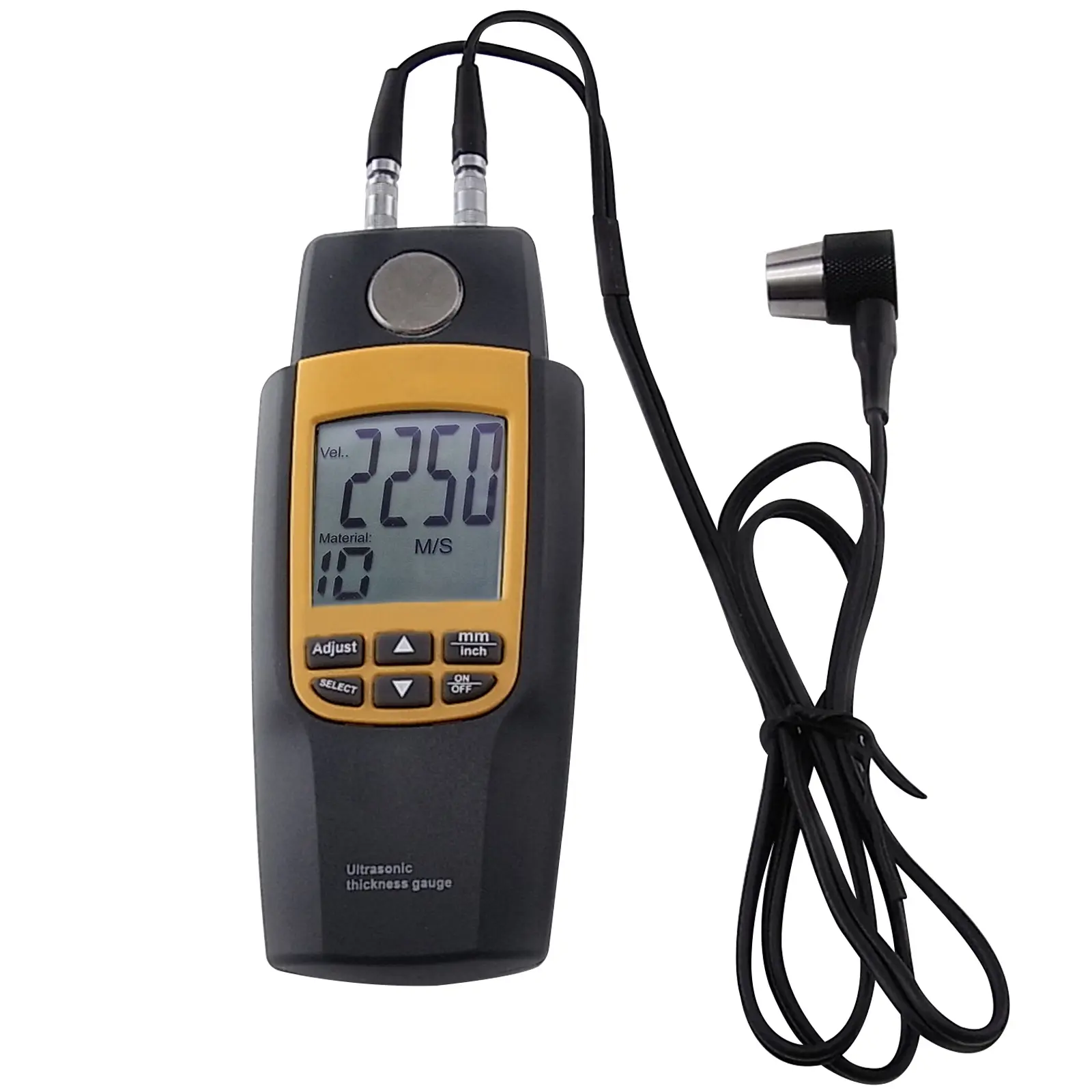 ILTM-188 Ultrasonic Thickness Gauge, Digital Thickness Meter 1.2–220 mm with Adjustable Sound Velocity, LCD Display, Auto/Manual Power Off for Steel, Aluminum, Copper, Iron, Glass, Plastics, Brass and Other Materials