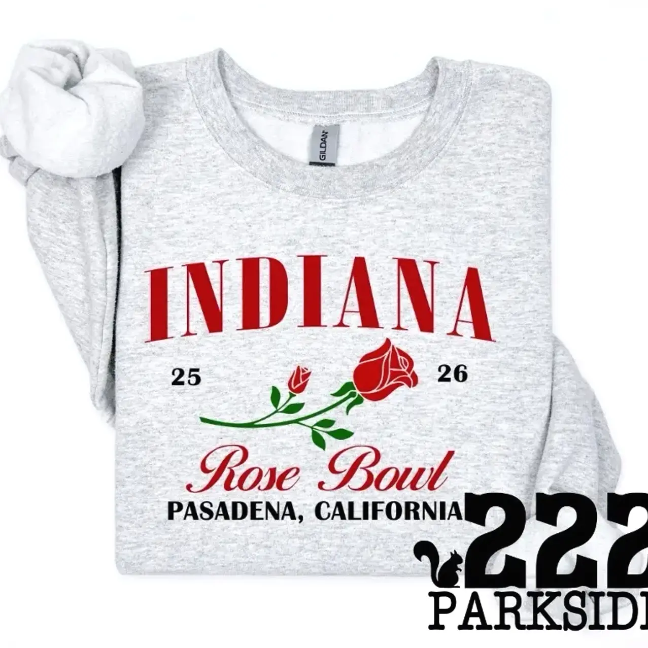 Indiana Rose Bowl Shirts - 25-26 Pasadena California - 222 Parkside - Ash Grey- unisex