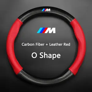 For BMW Car Steering Wheel Cover M X1 X3 X5 X6 G20 G30 E39 E46 E87 E90 E92 F10 F15 F30 Carbon fiber Suede Leather Accessories