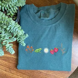 Cottagecore Elements Embroidered Tee