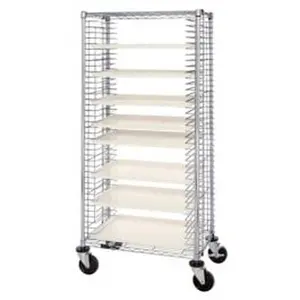 Quantum Storage TC-39 Heavy-Duty Double-Wire Multi-Tier Utility Cart, Interchangeable Strong Modern Wire Shelving Tray Organiser - 30x18x69 in, for Home Organization, Double-Wire Utility Carts, Interchangeable Utility Carts