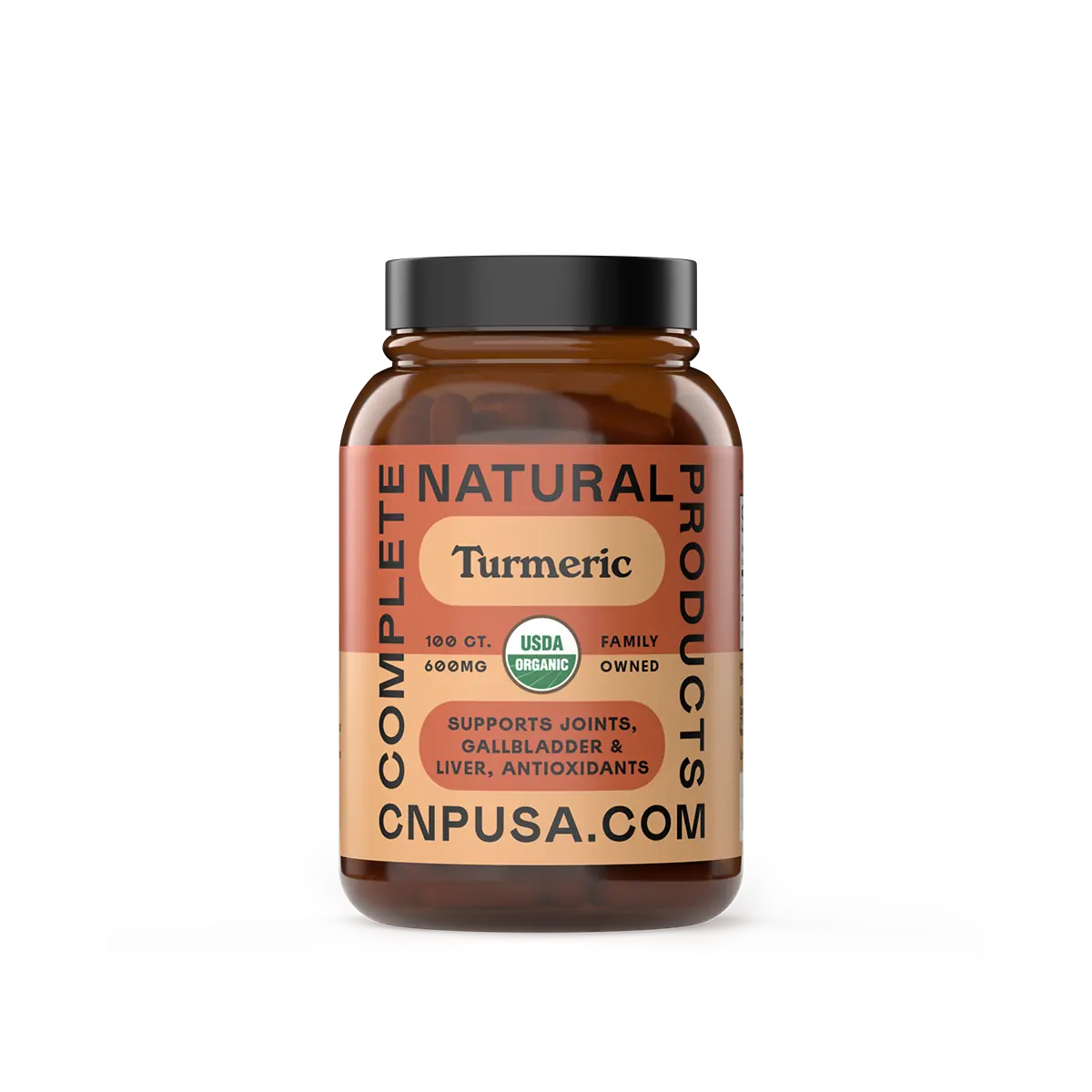 CNPUSA Organic Turmeric Capsules 100 CT 600MG USDA Certified Supports Health and Well-being Convenient Daily Use
