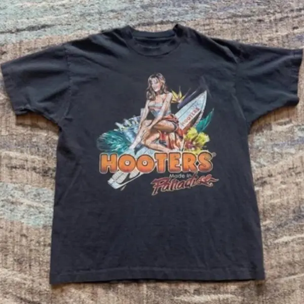 Gildan black hooters t shirt, Gildan 5000 Heavy Cotton Tee, Gildan Men's Women's Black T-shirt