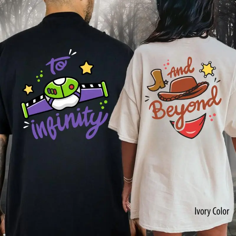 To infinity and Beyond T-shirt, Funny Couple Matching Shirt, Couple Ideas Shirt Sweatshirt Hoodie  Fabric