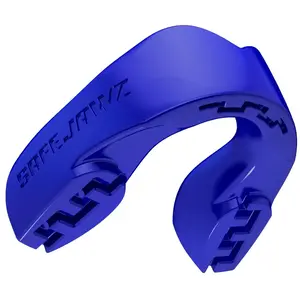 SafeJawz INTRO Slim Fit Sports Mouth Guard with Case for Football, Basketball, MMA, Hockey, Lacrosse, Wrestling - Adult 12+ Years - BLUE