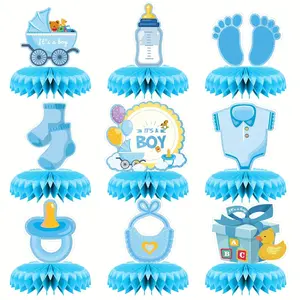 Gender Reveal Honeycomb Centerpieces Table Decorations, 9 Counts/set Baby Shower Centerpieces, Party Decoration Supplies for Baby Shower, Ornaments