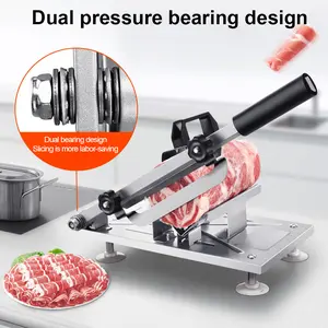 Beef Mutton Rolls Cutter Stainless Steel Meat Fruit Vegetable Slicer Adjustable Thickness Household Kitchen Cutting Machine Kitchen Cutting Tool NEW