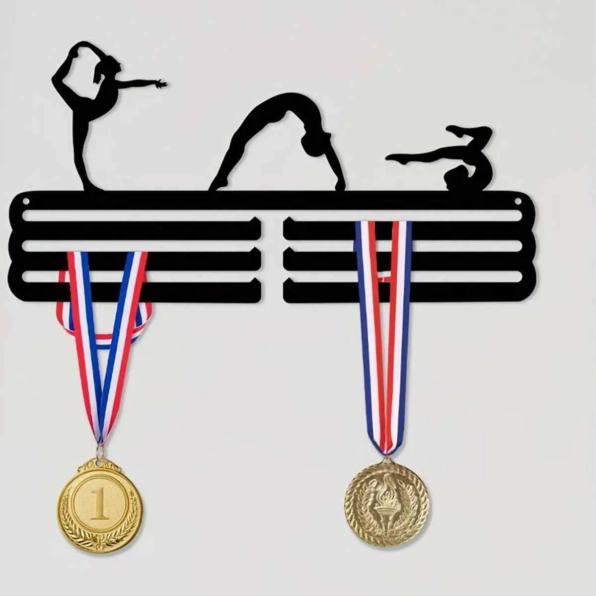 Metal Gymnastics Medal Display Stand, 12-Piece Set, Decorative Indoor Decor Gift for Women, Ideal for Sports Venues and Competitions