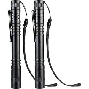 Flashlight, Pen Light, Small Flashlights High Lumens, Battery-Powered LED Flashlight by 2AAA Battery, Waterproof Pocket Flashlights for Work, Emergency (Battery Not Included)