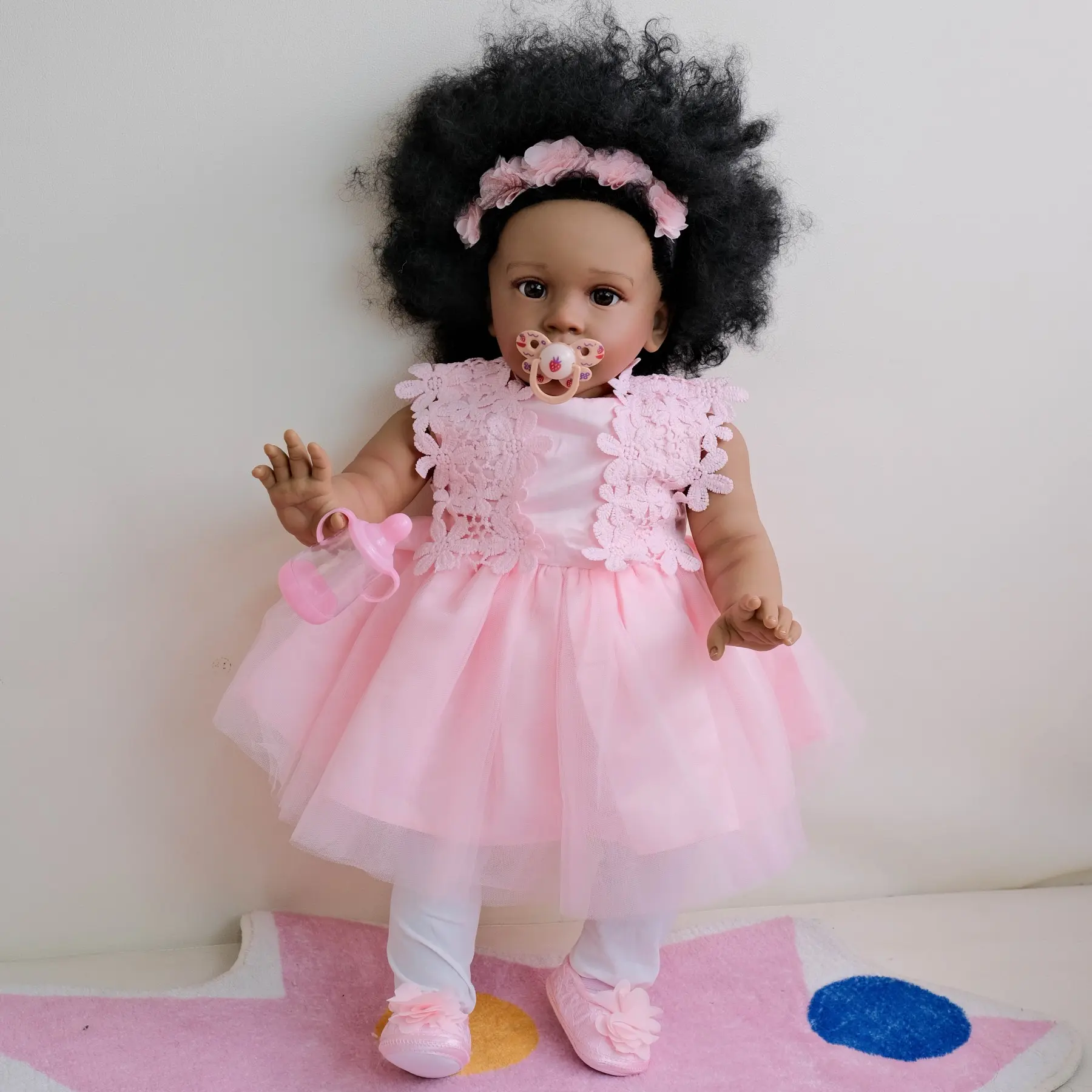 Real Look Black Reborn Baby Dolls Girl 26 Inch Big Size Reborns Toddler Black African American Pippa Reborn Doll Realistic Baby Doll Toddler Babies Dolls