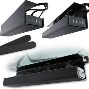 Wireless Desk Under-Desk Cable Management Tray, Self-Stick Installation, Cable Organizer, Desktop Cord Storage Box