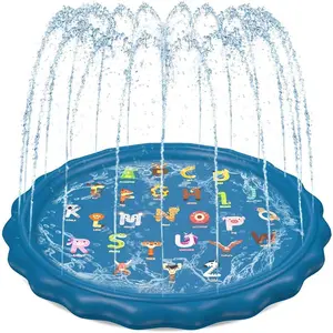 Jasonwell Splash Pad Sprinkler for Kids 60" Splash Play Mat Outdoor Water Toys Inflatable Splash Pad Baby Toddler Pool Boys Girls Children Outside Backyard Dog Sprinkler Pool for Age 1 2 3 4 5 6 7 8 9