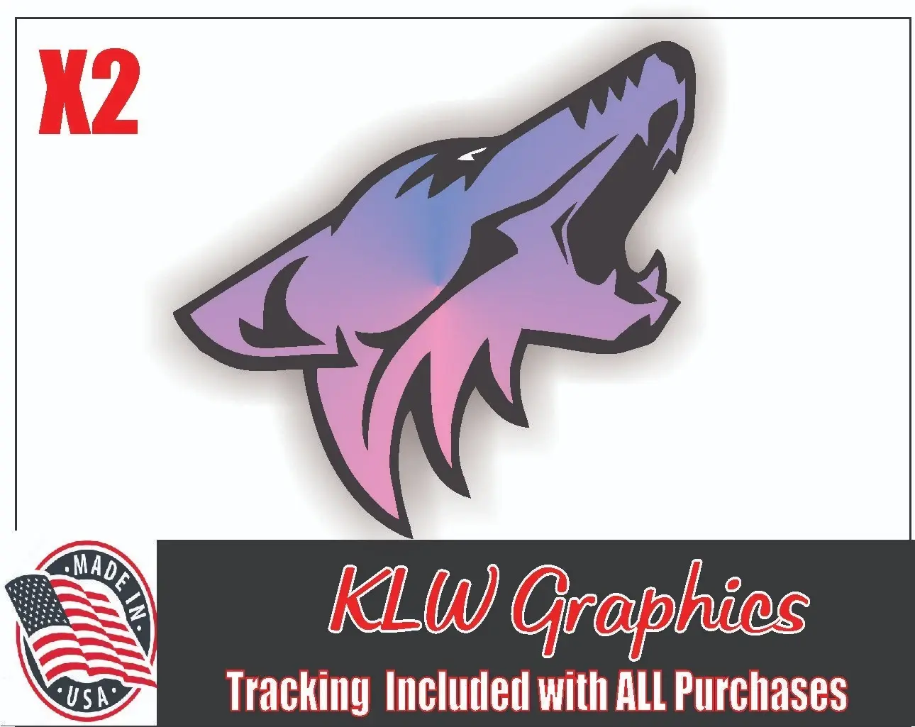 Coyote Light Pink Light Blue Black White Full Color Vinyl Decal Sticker Mustang 5.0 Sunset Stang V8 Boost Car Race Girl Wife