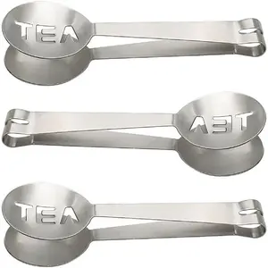 3 Pcs Stainless Steel Tea Bag Tongs Tea Bag Squeezer for Sugar Candy Ice