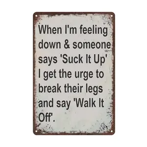 Vintage Humorous 'Suck It Up' Metal Sign - Rustic aluminum Wall Art with Bold Text, Antique Style Decor for Home, Bar, Cafe, Club - Unique Retro Plaque, Metal Wall Art Decor 12x8inch Gift Lightweight Room