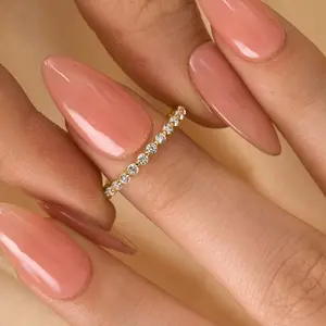 Effinny Exquisite Round Cut Full Eternity Wedding Ring,5A Cubic Zirconia Stackable Ring for Women In Sterling Silver Outdoorfun