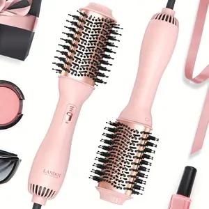 LANDOT Hot Hair Blow Dryer Brush: Upgraded Plus 2.0 Hot Air Brush - One-Step HairDryer Styler And Volumizer 4 In 1 For Drying Straightening Curling Volumizing Hair - Fight Frizz And Add Volume, Mother's Day Gift