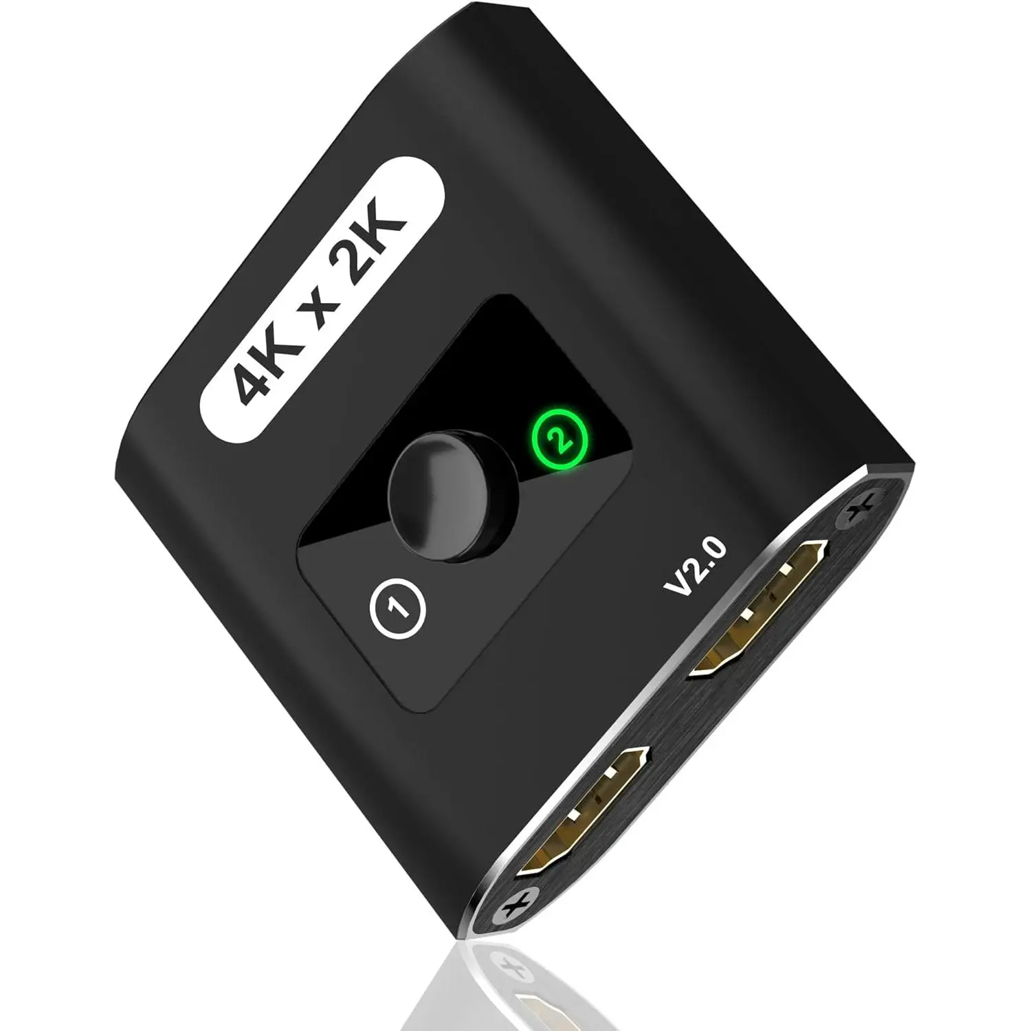 HDMI  Splitter 4K@60Hz, Aluminum Bi-Directional HDMI 2.0 Switcher, HDMI Splitter 1 in 2 Out/ 2 in 1 Out, Support 4K 3D HDR for , PS5/4/3, Fire Stick, , HDTV, Projector, Computer (Black)