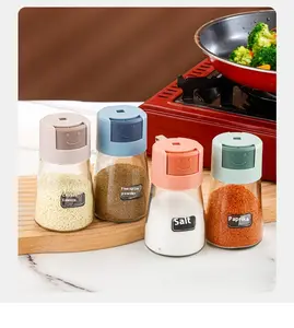 New home kitchen seasoning salt control bottle push-type quantitative seasoning bottle sealed moisture-proof seasoning bottle salt bottle spice bottle