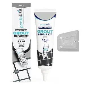 Tile Grout Repair Kit - Premixed Sanded Gray Grout for, Shower & - Waterproof Grout Filler Tube, Fills Cracks & Gaps with Real Grout - Gray (8.8oz / 250gr)