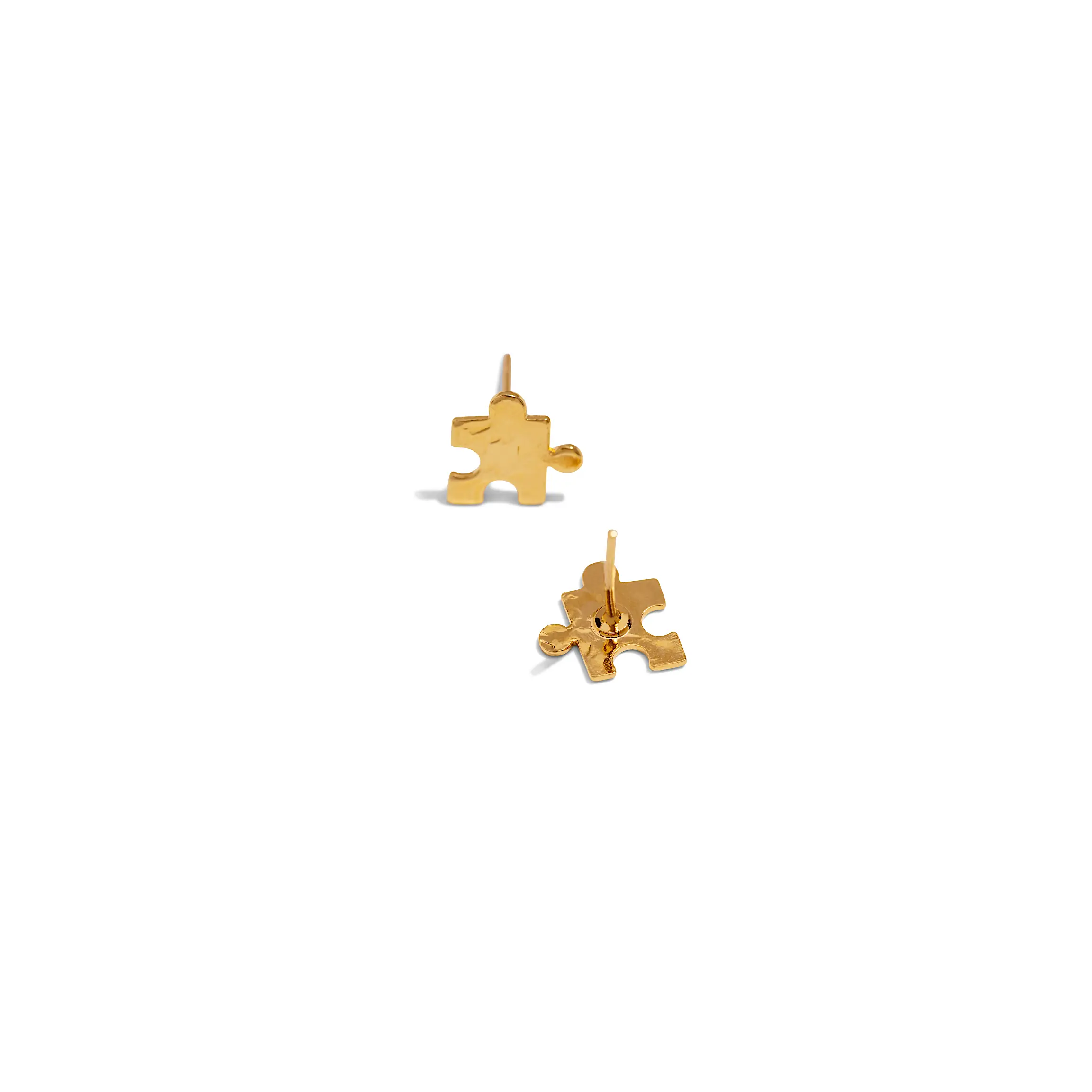 Puzzle Piece Textured Stud Post Earrings