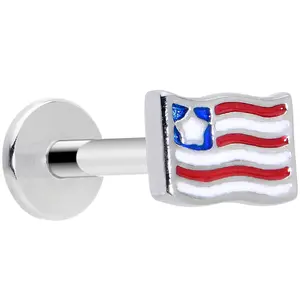 16G 5/16 Patriotic Flag Labret Monroe Tragus